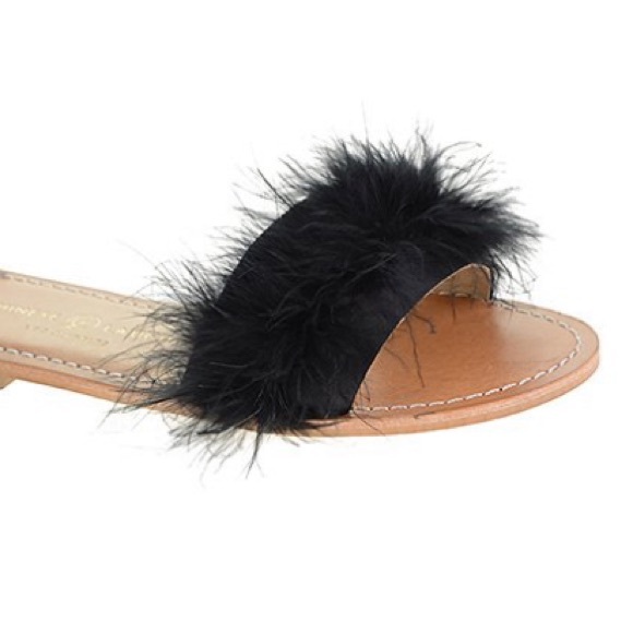 Chinese Laundry Black Zoey Feather Slide Women’s Size 6 New in Box - Picture 2 of 4